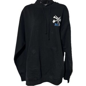 Powell Peralta Rat Bones Back It Hooded Pullover Men's Sweatshirt Black M Pocket